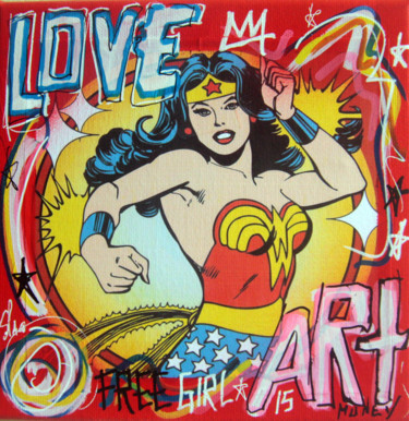 Pintura titulada "Spaco Wonder Woman,…" por Spaco, Obra de arte original, Collages