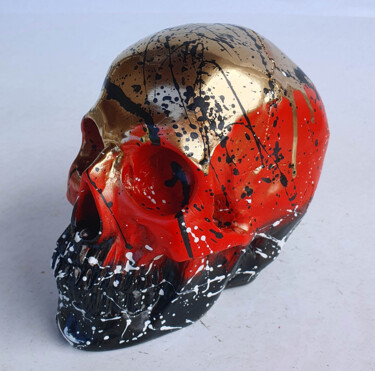 Sculpture intitulée "SPACO skull colors,…" par Spaco, Œuvre d'art originale, Résine