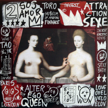 "SPACO Sexy sisters,…" başlıklı Tablo Spaco tarafından, Orijinal sanat, Kolaj
