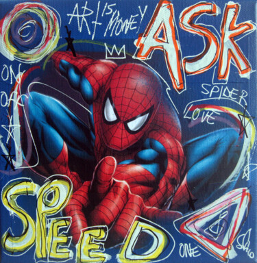 Peinture intitulée "SPACO Spiderman, 20…" par Spaco, Œuvre d'art originale, Collages