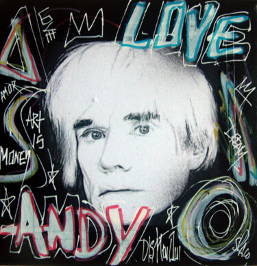 Malerei mit dem Titel "SPACO Andy Warhol,…" von Spaco, Original-Kunstwerk, Collagen
