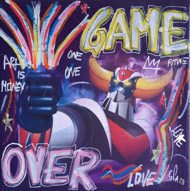 Painting titled "SPACO Game over Gol…" by Spaco, Original Artwork, Collages