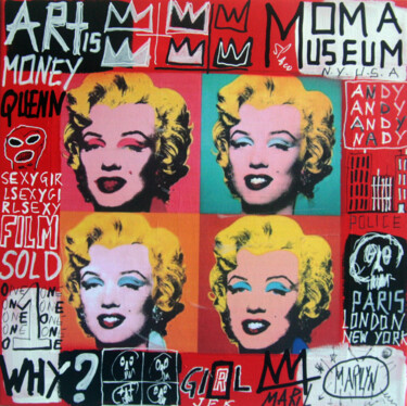Schilderij getiteld "SPACO Marilyn warho…" door Spaco, Origineel Kunstwerk, Collages