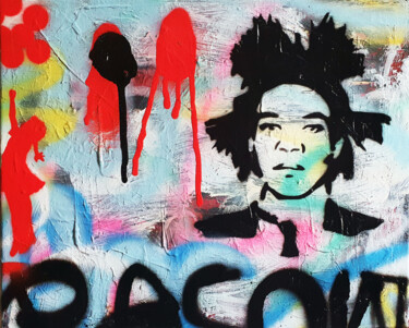 Painting titled "SPACO Basquiat , 20…" by Spaco, Original Artwork, Acrylic Mounted on Wood Stretcher frame