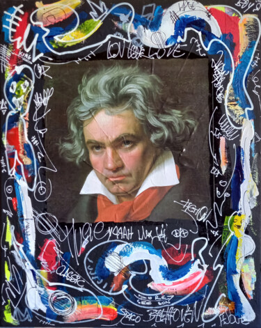 Pintura titulada "SPACO  Beethoven St…" por Spaco, Obra de arte original, Pintura al aerosol Montado en Bastidor de camilla…