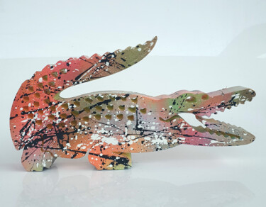 Sculpture intitulée "SPACO Crocodile Lac…" par Spaco, Œuvre d'art originale, Résine