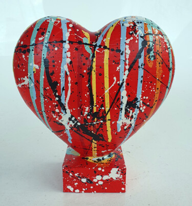 Sculpture titled "SPACO Colors Heart…" by Spaco, Original Artwork, Resin