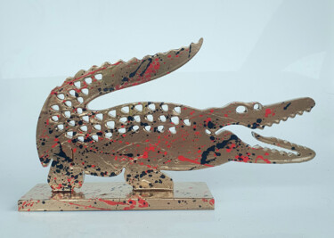 Sculpture titled "SPACO Lacoste gold…" by Spaco, Original Artwork, Resin