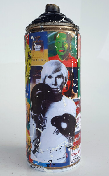 Escultura titulada "SPACO Bombe Warhol…" por Spaco, Obra de arte original, Metales