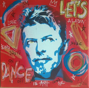 Peinture intitulée "SPACO  Bowie , 2023…" par Spaco, Œuvre d'art originale, Collages Monté sur Châssis en bois