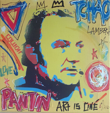 Painting titled "SPACO Coluche , 202…" by Spaco, Original Artwork, Collages