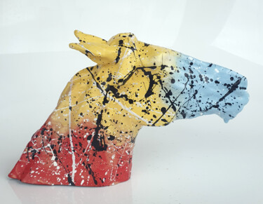 Sculpture titled "SPACO Horse colors…" by Spaco, Original Artwork, Resin