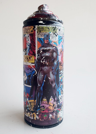 Sculpture intitulée "SPACO Bombe Batman…" par Spaco, Œuvre d'art originale, Métaux