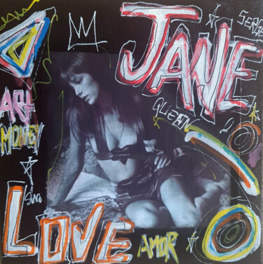 Painting titled "SPACO Jane Birkin,…" by Spaco, Original Artwork, Acrylic Mounted on Wood Stretcher frame