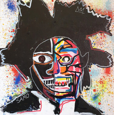 Ζωγραφική με τίτλο "SPACO  Basquiat in…" από Spaco, Αυθεντικά έργα τέχνης, Ακρυλικό Τοποθετήθηκε στο Ξύλινο φορείο σκελετό