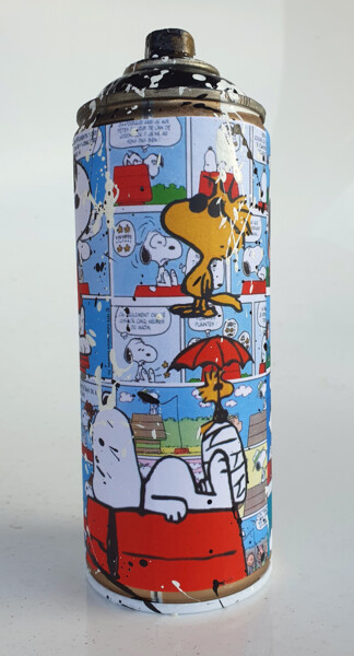 Scultura intitolato "SPACO Bombe Snoopy…" da Spaco, Opera d'arte originale, Spray