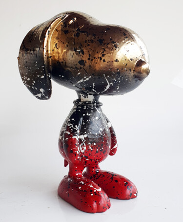 Sculpture intitulée "SPACO Snoopy gold…" par Spaco, Œuvre d'art originale, Résine