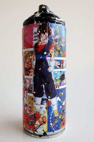 Sculpture titled "DRAGON BALL bombe A…" by Spaco, Original Artwork, Acrylic
