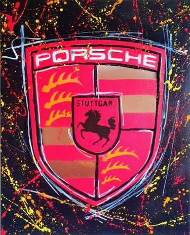 绘画 标题为“SPACO Porsche , 202…” 由Spaco, 原创艺术品, 丙烯 安装在木质担架架上