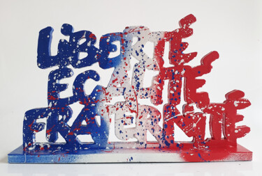 Sculpture intitulée "SPACO Liberté, Egal…" par Spaco, Œuvre d'art originale, Acrylique