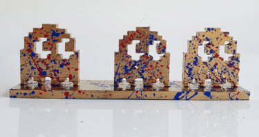 Escultura intitulada "Spaco Pacman fantom…" por Spaco, Obras de arte originais, Resina