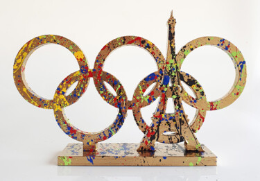 Γλυπτική με τίτλο "SPACO gold JO Paris…" από Spaco, Αυθεντικά έργα τέχνης, Ρητίνη