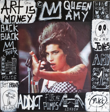 Pittura intitolato "SPACO Amy Winehouse…" da Spaco, Opera d'arte originale, Acrilico Montato su Telaio per barella in legno