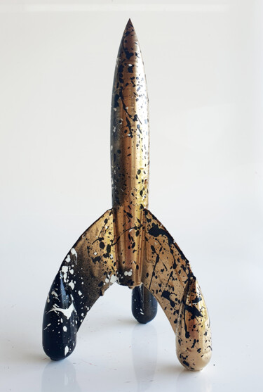 "SPACO  gold Fusée t…" başlıklı Heykel Spaco tarafından, Orijinal sanat, Rezine