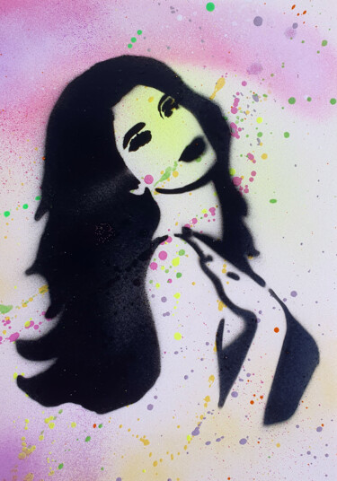 Painting titled "MISS TIC toc tablea…" by Spaco, Original Artwork, Spray paint