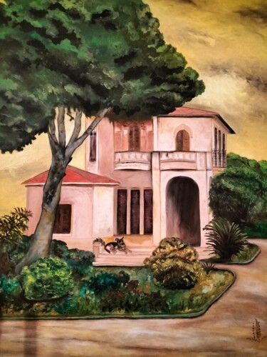Painting titled "Casa di Valentina c…" by Eugenia Spanò, Original Artwork, Oil