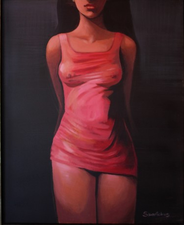 Pittura intitolato "RED DRESS" da Sharipo, Opera d'arte originale, Acrilico