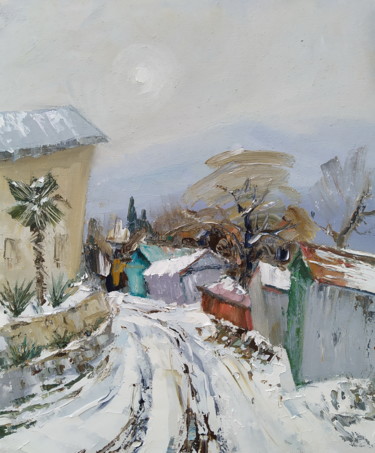 Painting titled "Дорога домой" by Alecseevih, Original Artwork, Oil