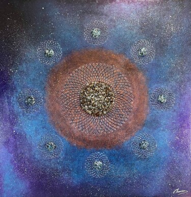 Painting titled "Univers Astral" by Karine Chauveau (KsncArt), Original Artwork, Acrylic