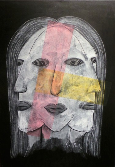 Schilderij getiteld "RIEBE X-M. - Klone…" door Special Offers, Origineel Kunstwerk, Acryl
