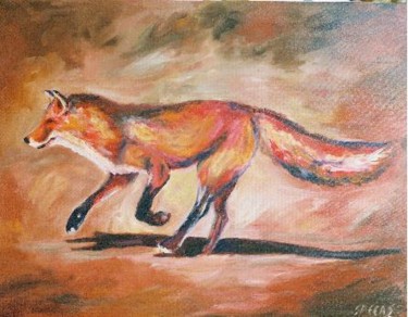 Peinture intitulée "Red Fox" par Andrew Speers, Œuvre d'art originale, Huile
