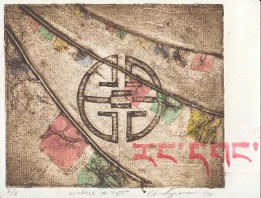 Gravures & estampes intitulée "Symbols of Tibet" par Andrew Speers, Œuvre d'art originale, Autre