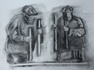 Dibujo titulada "Sagardoa" por Spekul, Obra de arte original, Carbón