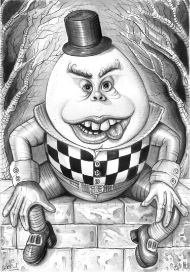 Drawing titled "Humpty Dumpty" by Spencer Derry, Original Artwork, Pencil