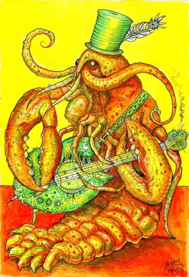 Painting titled "ROCK LOBSTER" by Spencer Derry, Original Artwork, Acrylic