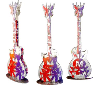 SCULPTURE GUITARE SPKTR M by Spiktri Scultura intitolato "SCULPTURE GUITARE S…" da F. Spi-K-Tri, Opera d'arte originale, Acciaio inossidabile