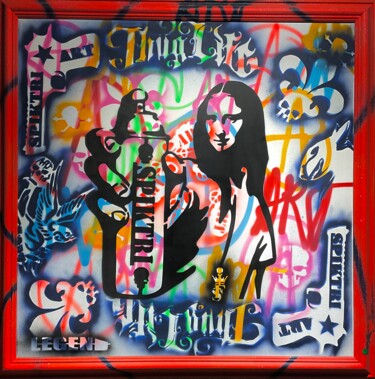 Картина под названием "TABLEAU MUSEE SPIKT…" - F. Spi-K-Tri, Подлинное произведение искусства, Рисунок распылителем краски