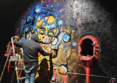 Pittura intitolato "GRAFFITI MUSEE SPIK…" da F. Spi-K-Tri, Opera d'arte originale, Spray