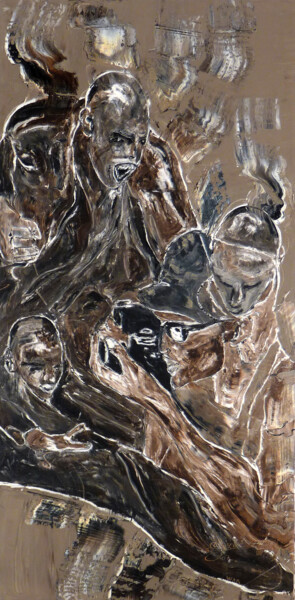 Картина под названием "COLLECTION KO TERRE…" - F. Spi-K-Tri, Подлинное произведение искусства, Масло Установлен на Деревянна…