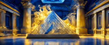 Digitale Kunst mit dem Titel "Le Louvre" von Spik3, Original-Kunstwerk, Digitale Malerei