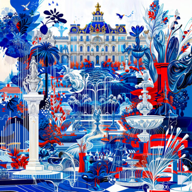 Arte digitale intitolato "The castle fountains" da Spik3, Opera d'arte originale, Collage digitale