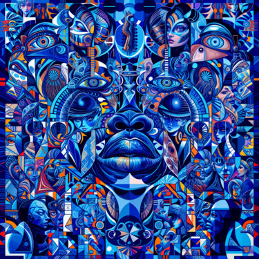 Digitale Kunst getiteld "Shamanic dream" door Spik3, Origineel Kunstwerk, Digitale collage