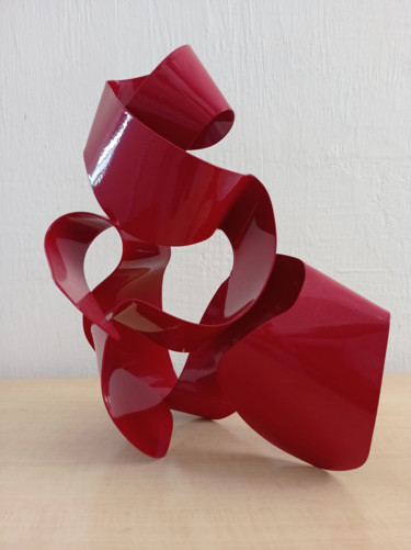 Entrelaçamento Vermelho Escultura titulada "Entrelaçamento Verm…" por Antonio Spinosa, Obra de arte original, Metales