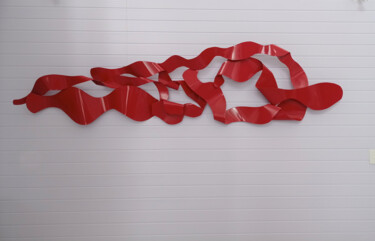 Díptico Ondas Vermelhas Escultura intitulada "Díptico Ondas Verme…" por Antonio Spinosa, Obras de arte originais, Metais