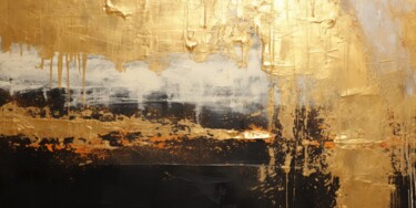Arte digitale intitolato "Abstract Black & Go…" da Spirit Of Copper, Opera d'arte originale, Pittura digitale