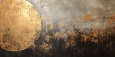 Arts numériques intitulée "Abstract Black & Go…" par Spirit Of Copper, Œuvre d'art originale, Peinture numérique